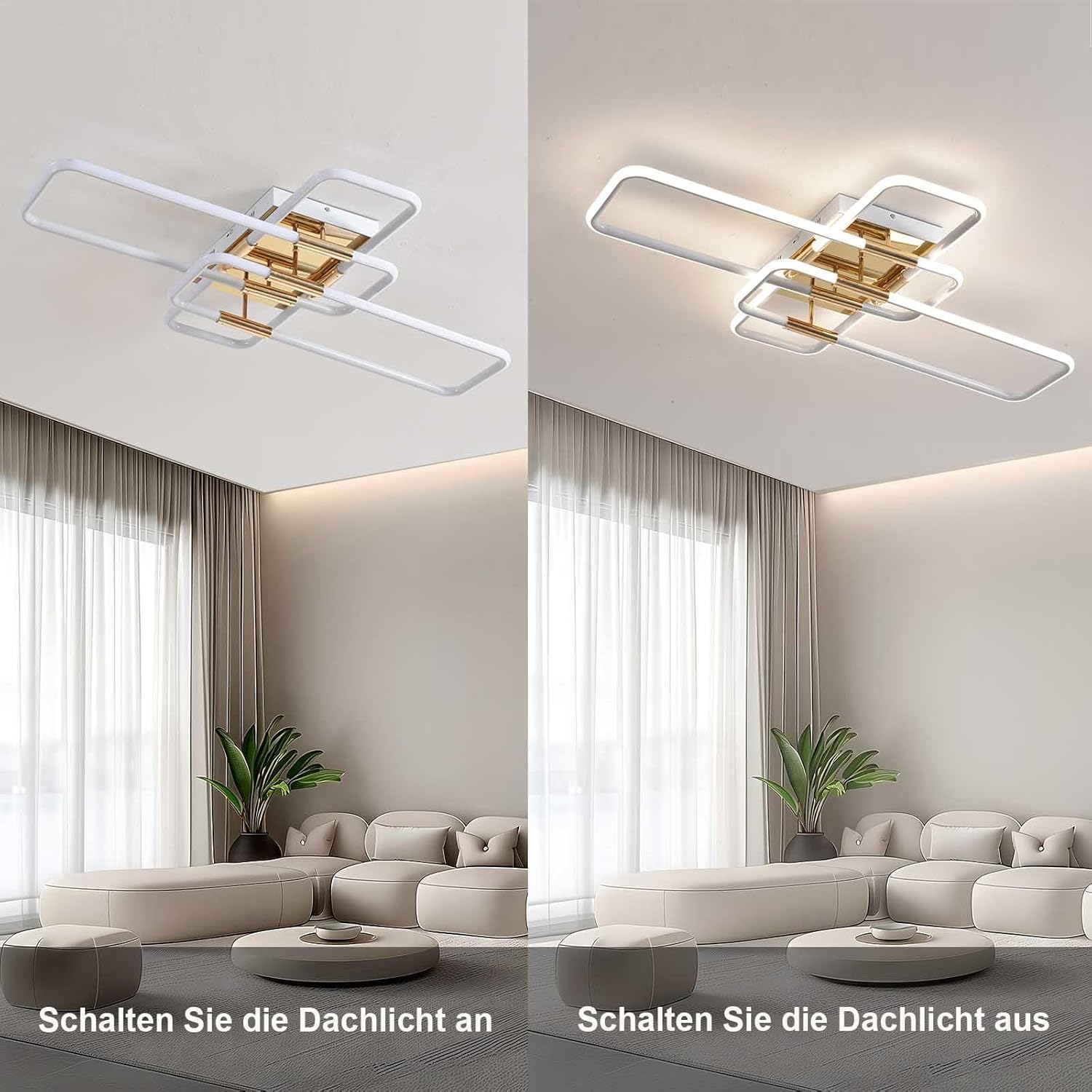 Plafoniera LED Soffitto Moderna con Telecomando 110x70cm - immagine 5