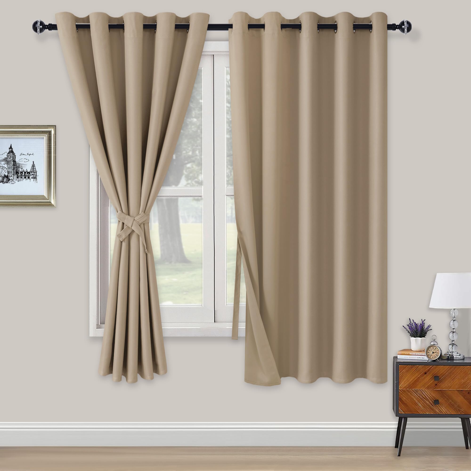 Xwzo Tende Oscuranti con Occhielli 2 Pezzi 183x168cm, Talpa