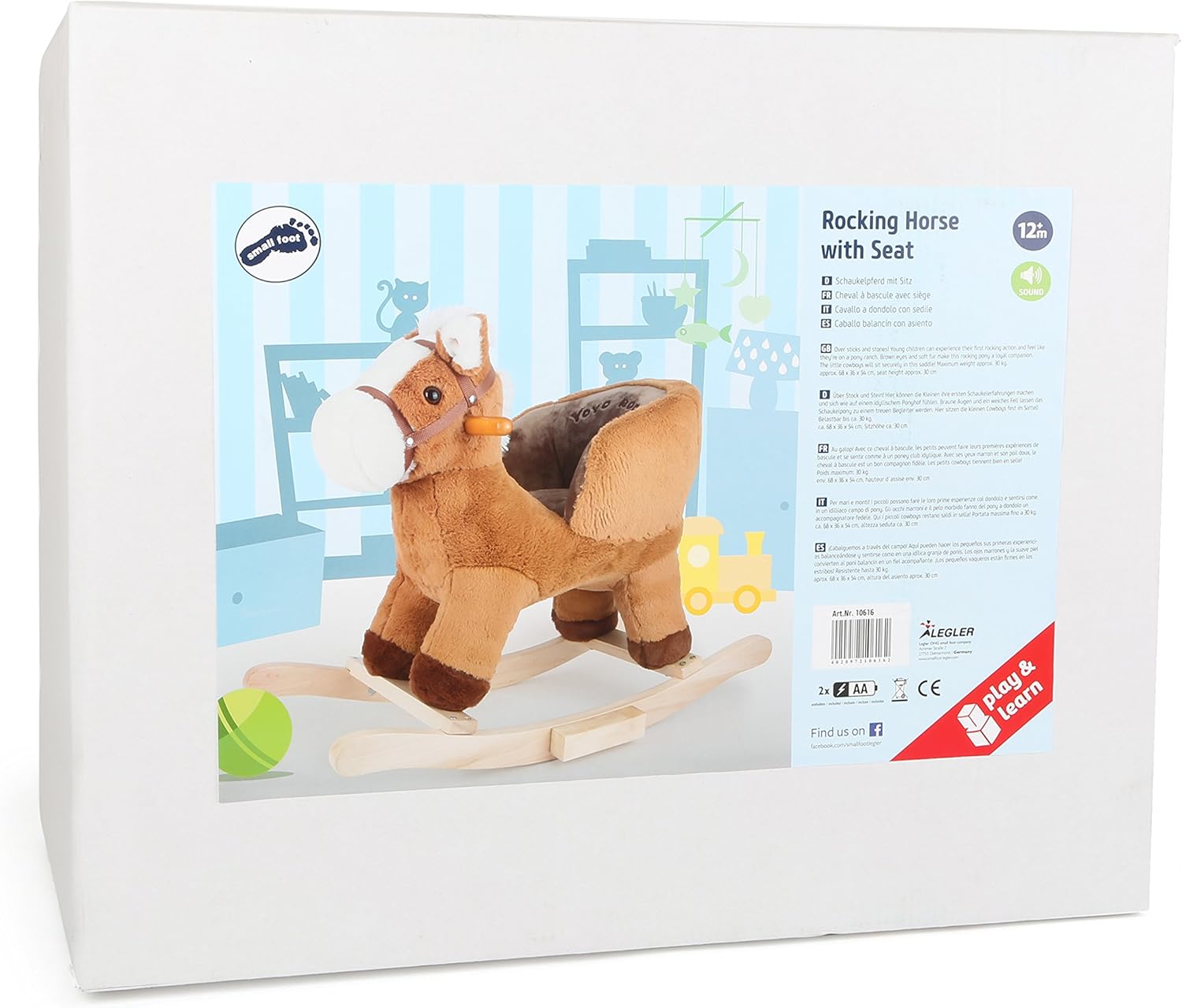 Small Foot- Cavallo a Dondolo in Stoffa Morbida, Piccolo, 10616 - immagine 2