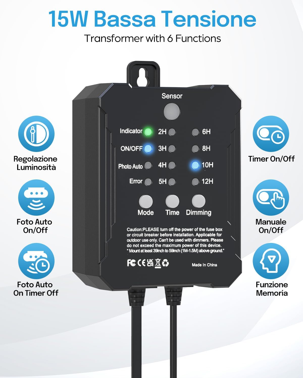 10 Faretti da Incasso Esterno IP67 con Timer e Sensore - immagine 4