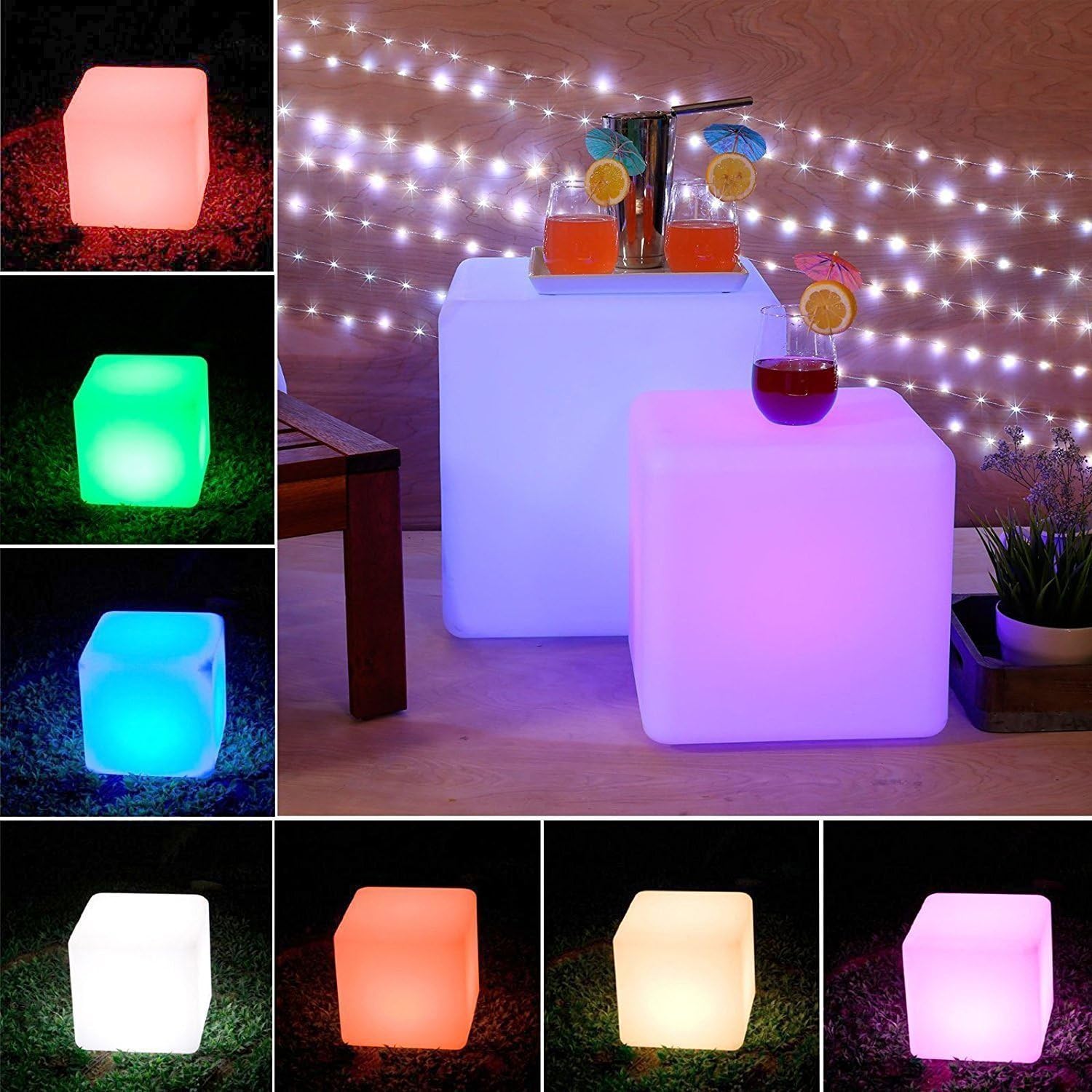 DINOWIN Cubo Mood Light LED Ricaricabile 20CM - immagine 2