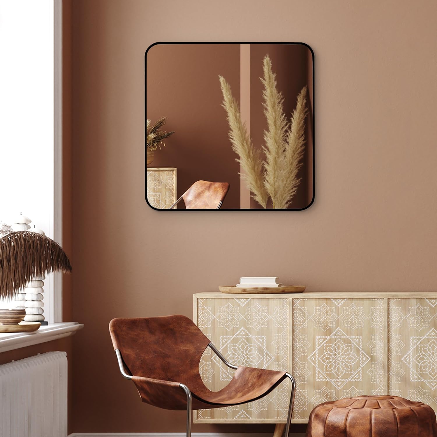 Americanflat Specchio Quadrato da Parete 80x80 cm, Nero - immagine 8