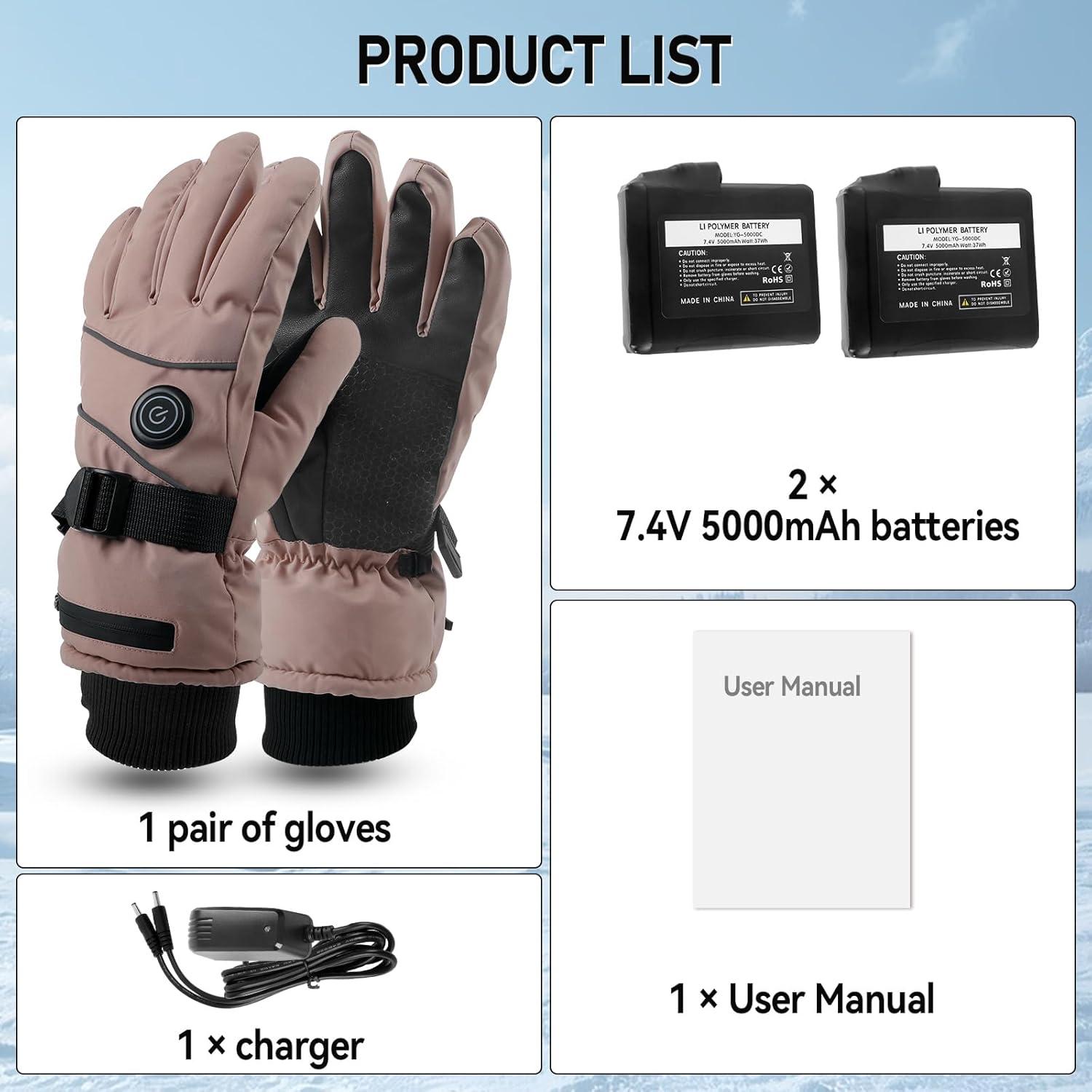 Guanti Riscaldati Ricaricabili 5000mAh Touchscreen - immagine 2