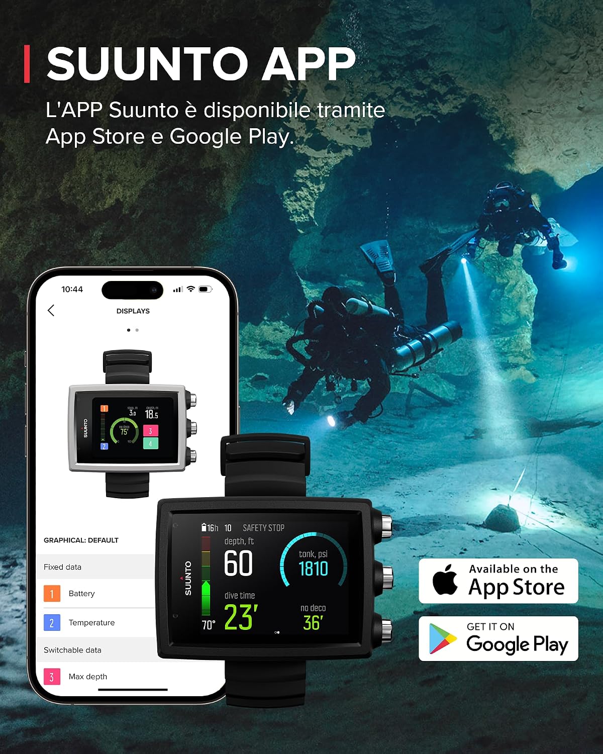 SUUNTO Dive EON Core Orologio Subacqueo Digitale con Display Colori ...