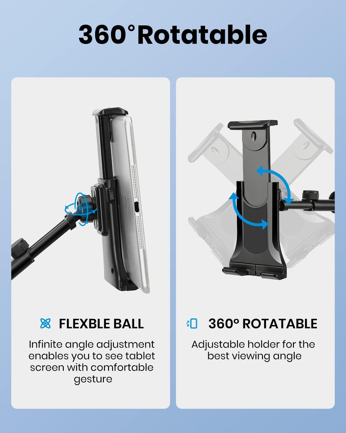 Moukey Supporto Tablet Regolabile 360° per Microfono - immagine 2