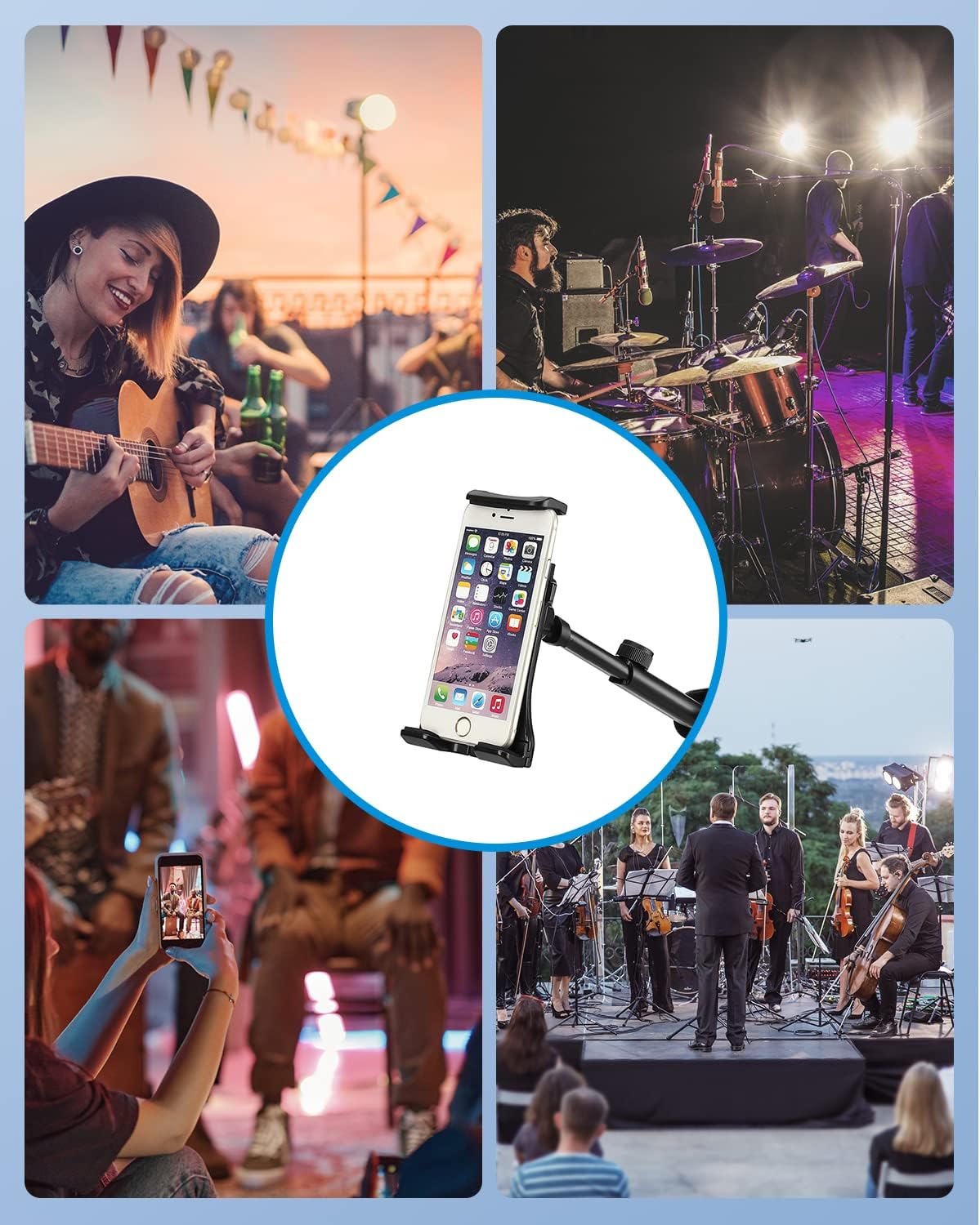 Moukey Supporto Tablet Regolabile 360° per Microfono - immagine 6