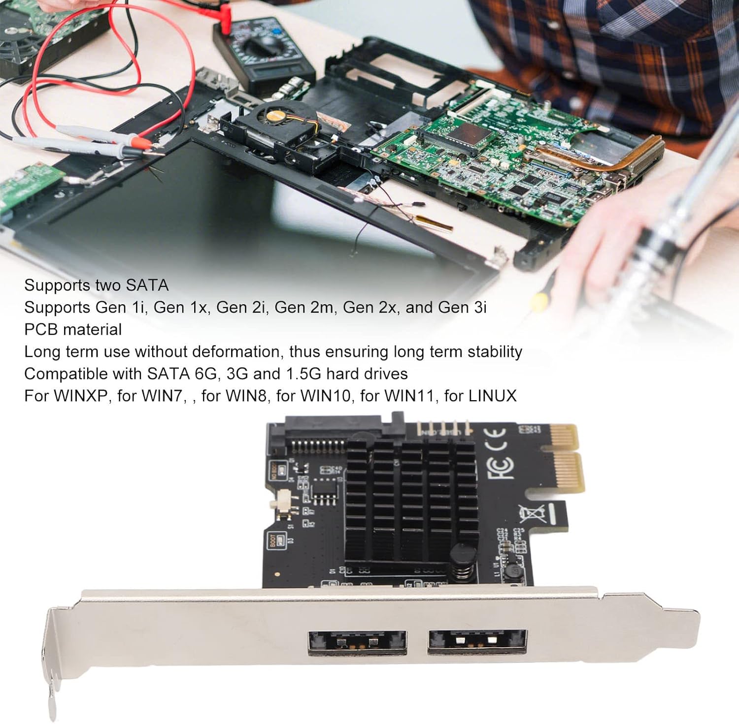Scheda di Espansione PCIE to Power ESATA 2 Porte 6,0 Gbps - immagine 4