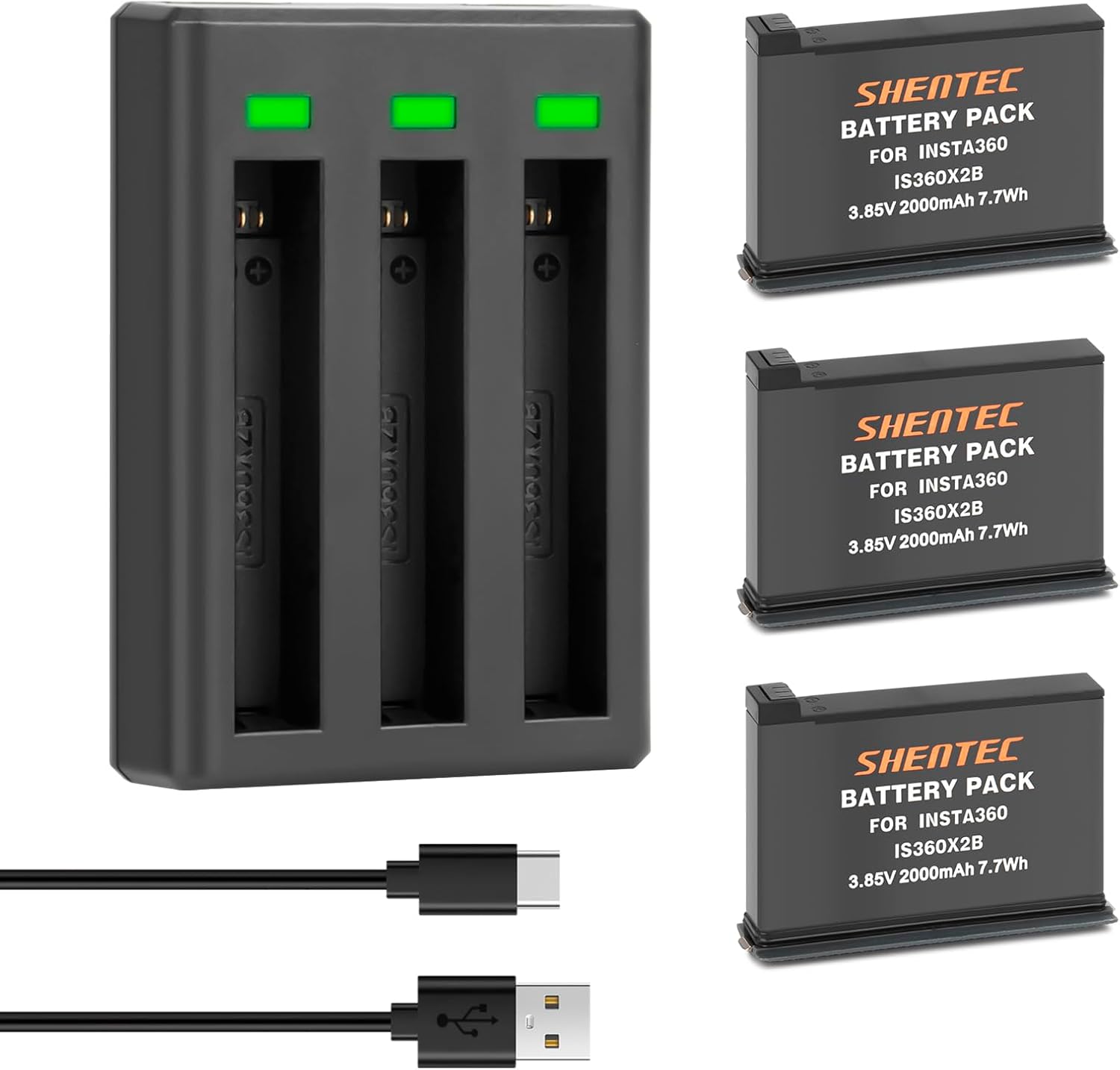 Shentec X2 Batteria Set 2000mAh per Videocamera ONE X2 - immagine 1