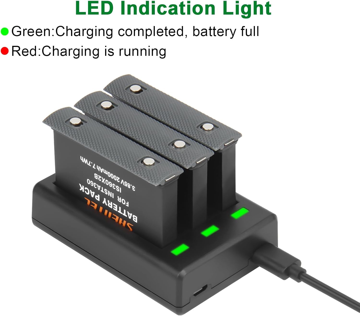 Shentec X2 Batteria Set 2000mAh per Videocamera ONE X2 - immagine 6