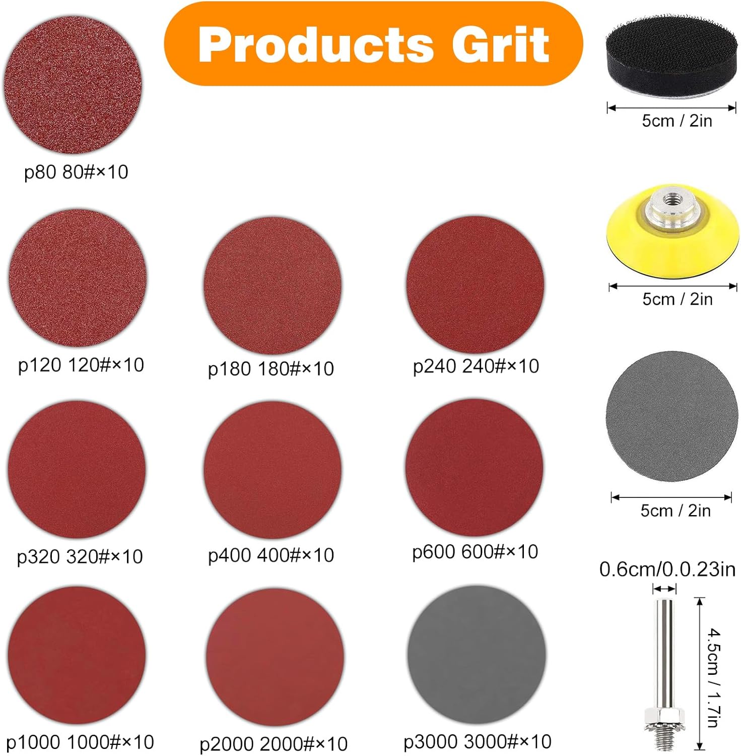 Kongming 100 Pezzi Dischi Abrasivi 50mm - immagine 2