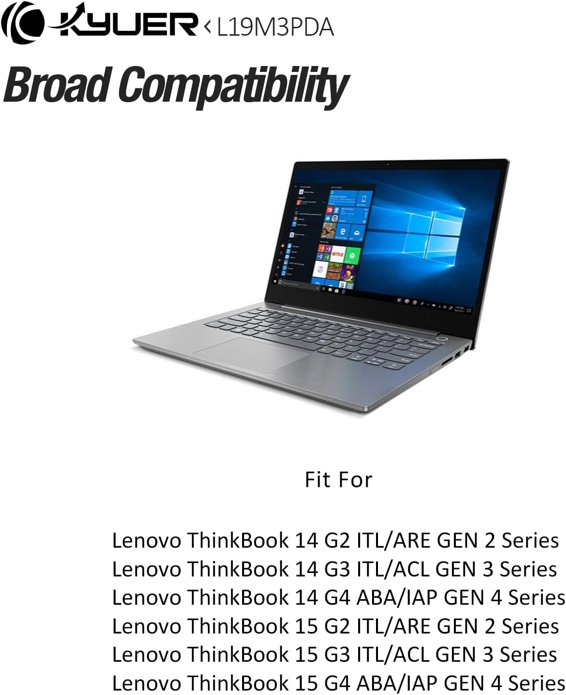 K Kyuer L19L3PDA Batteria per Lenovo ThinkBook - immagine 2