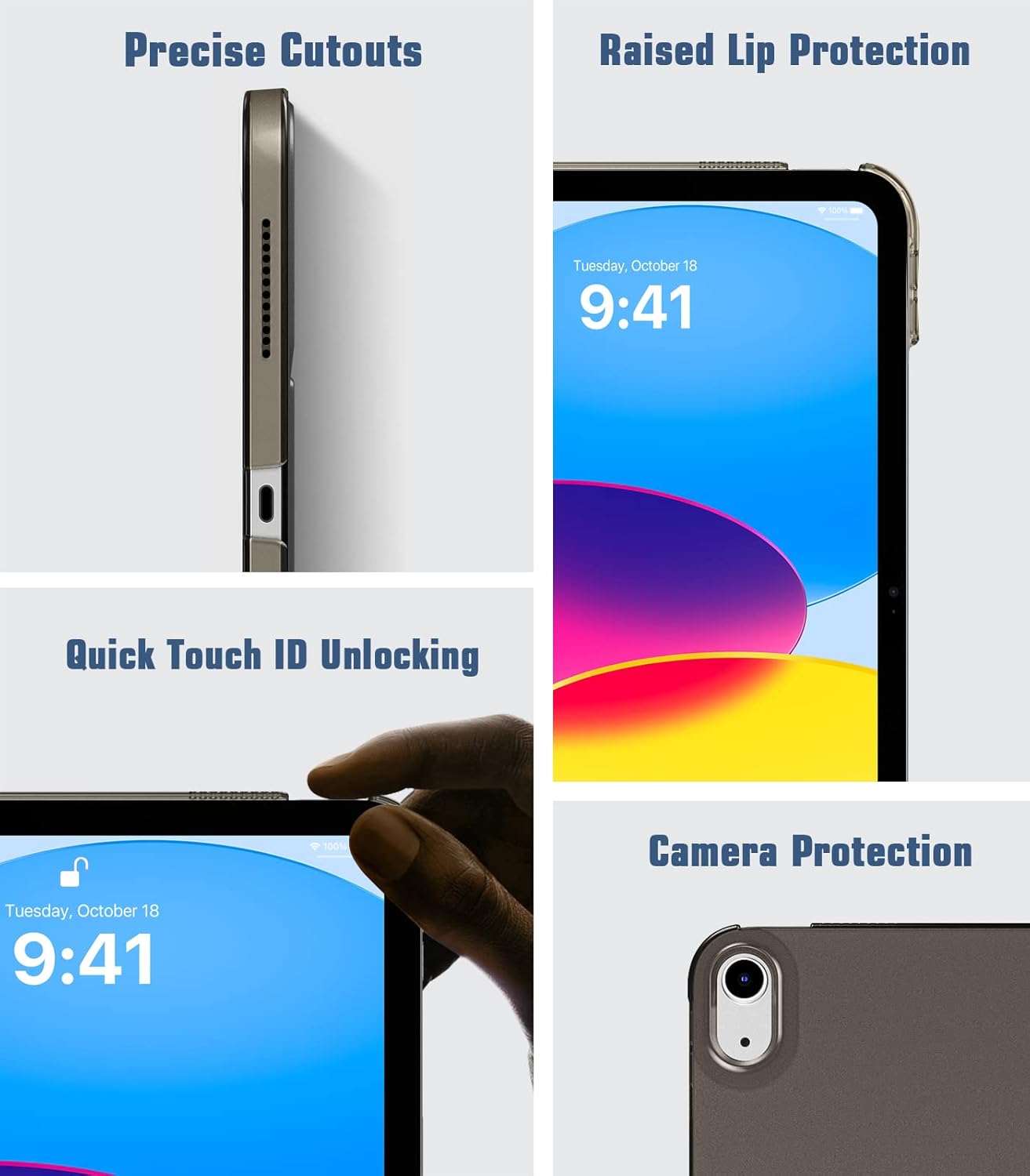 Timovo Cover per iPad 11" 2025 / 10.9" 2022, Nero - immagine 6