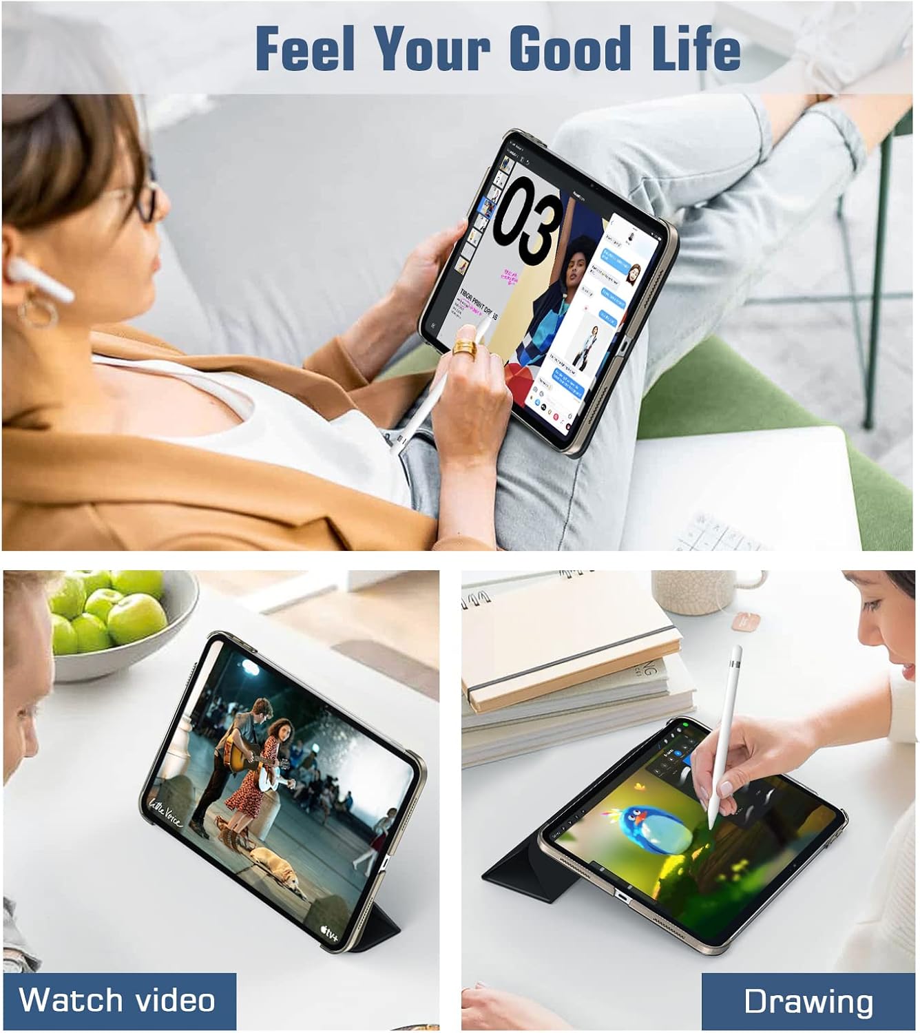 Timovo Cover per iPad 11" 2025 / 10.9" 2022, Nero - immagine 7