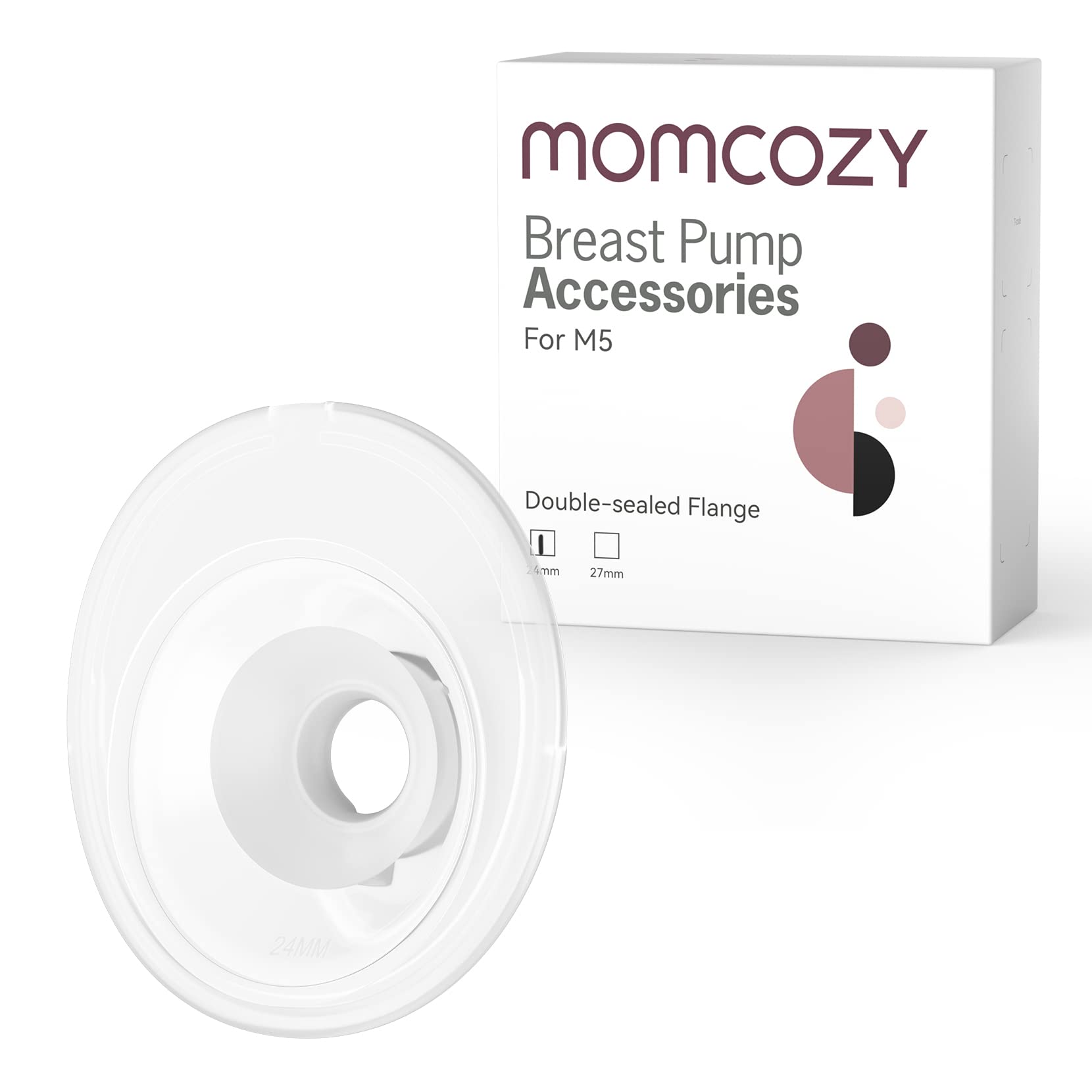 Momcozy Flangia a doppia tenuta da 24 mm compatibile con tiralatte momcozy M5. Accessori di ricambio originali per tiralatte M5, 1 pezzo (24 mm)