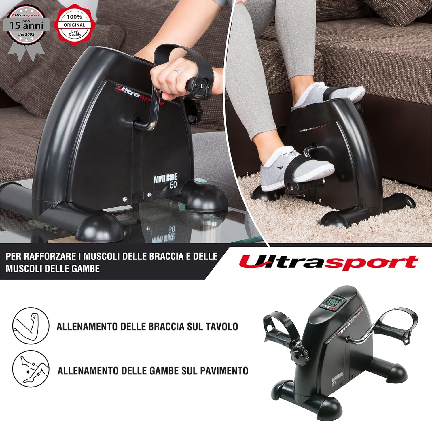 Ultrasport Mini Bici - Cyclette per Braccia e Gambe - immagine 7