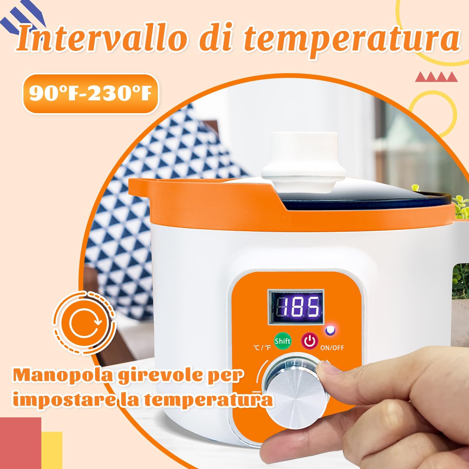 Ksedcon Cera Elettrica con Indicatore LED e Beccuccio - immagine 3