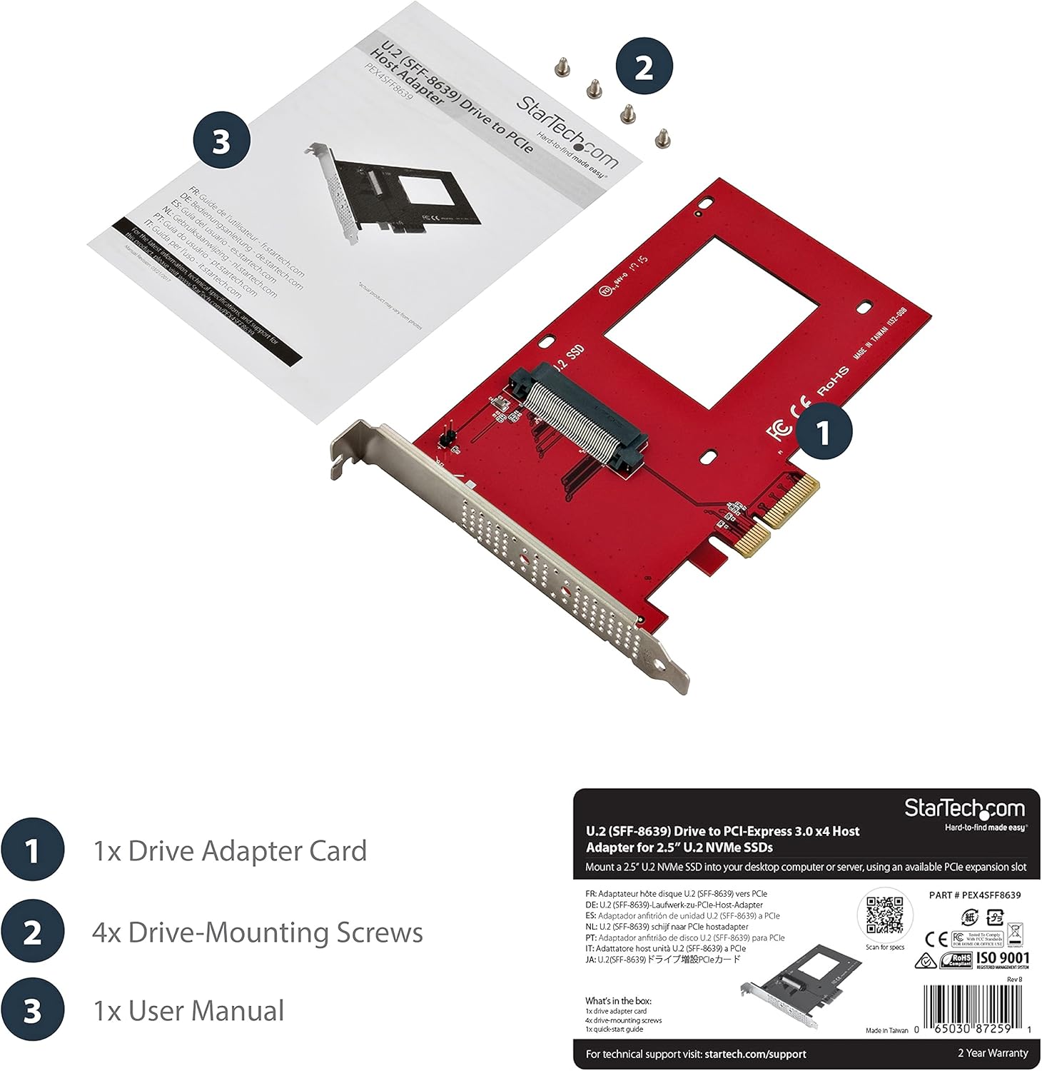 Startech.com Scheda Adattatore PCI Express ad U.2 NVMe SSD - immagine 3