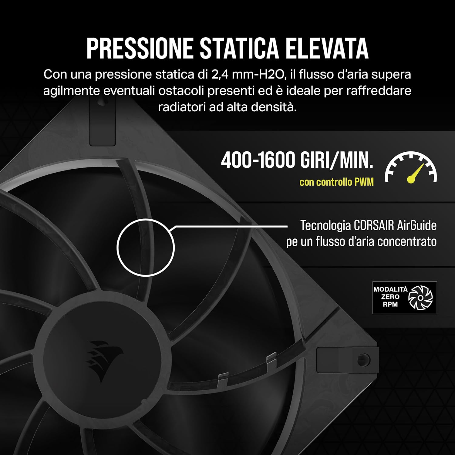 Corsair RS140 MAX Ventole PWM 140mm (2 Unità), Nere - immagine 4