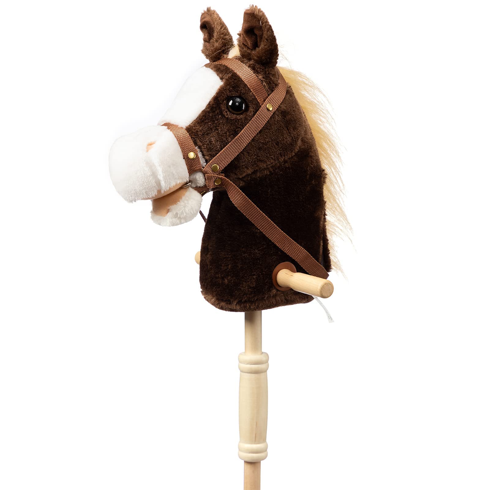 BEJOY Cavallo Giocattolo in Peluche 91 cm, Cioccolato