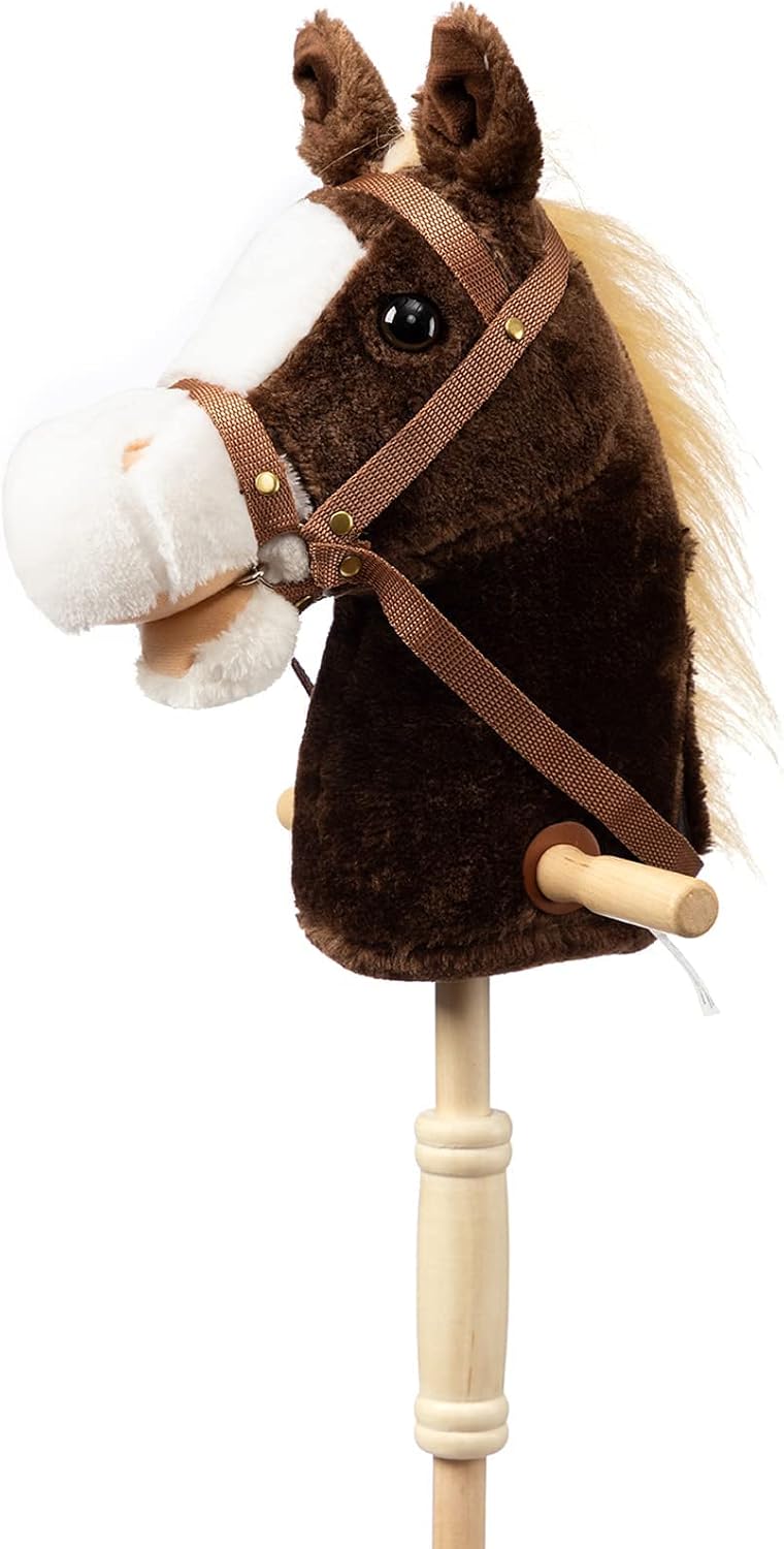 BEJOY Cavallo Giocattolo in Peluche 91 cm, Cioccolato - immagine 1