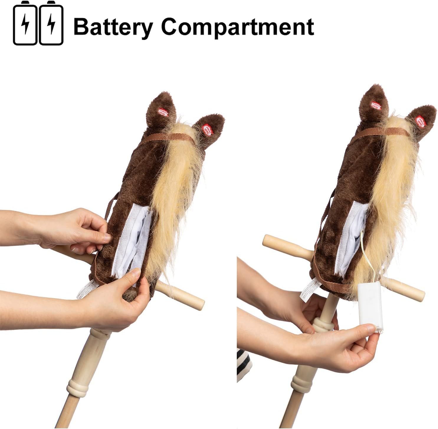 BEJOY Cavallo Giocattolo in Peluche 91 cm, Cioccolato - immagine 5