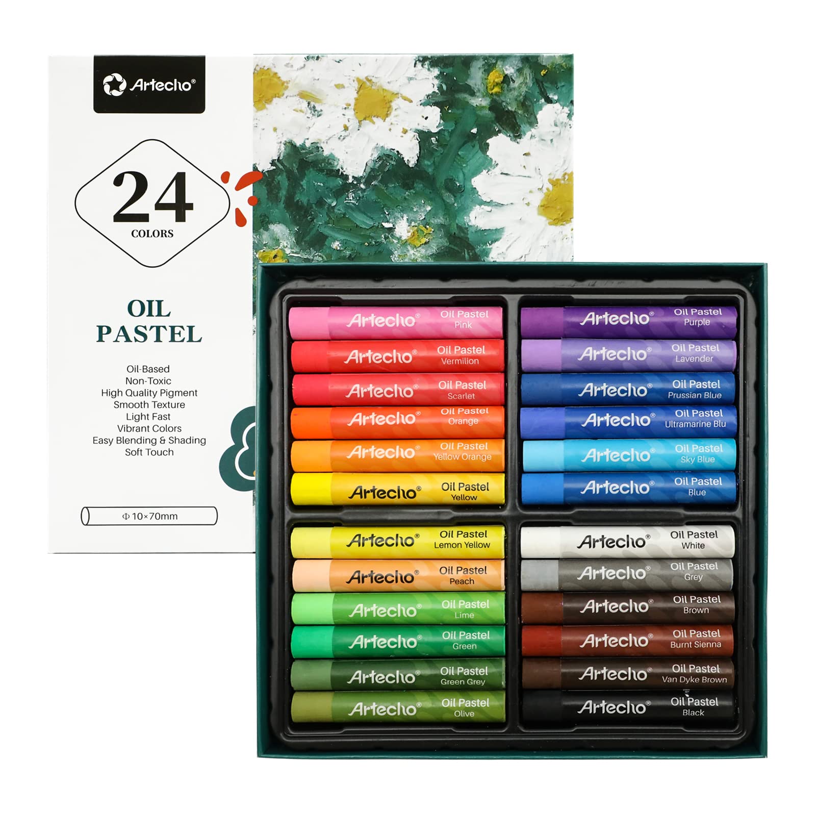 Artecho Set 24 Pastelli ad Olio per Pittura Artistica