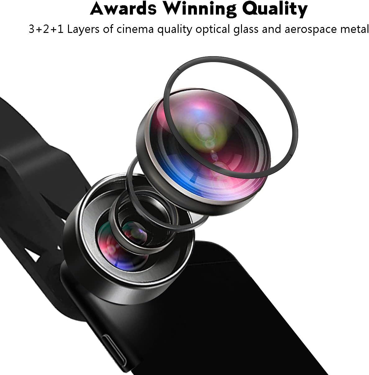 KEYWING Kit obiettivo 3 in 1: fisheye 198°, super grandangolare 120° e ...