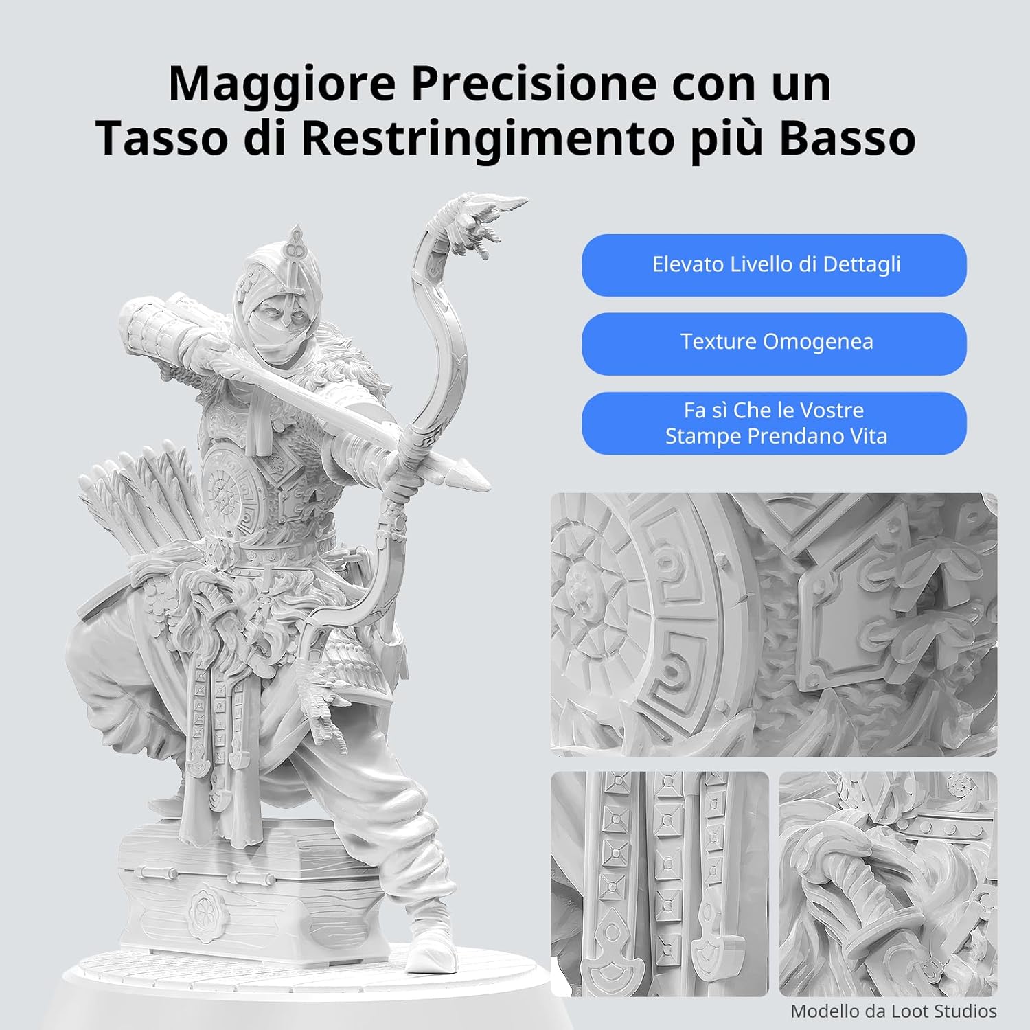 ANYCUBIC ABS-Like Resin 3.0 - Resina 3D Bianca 2000g - immagine 5