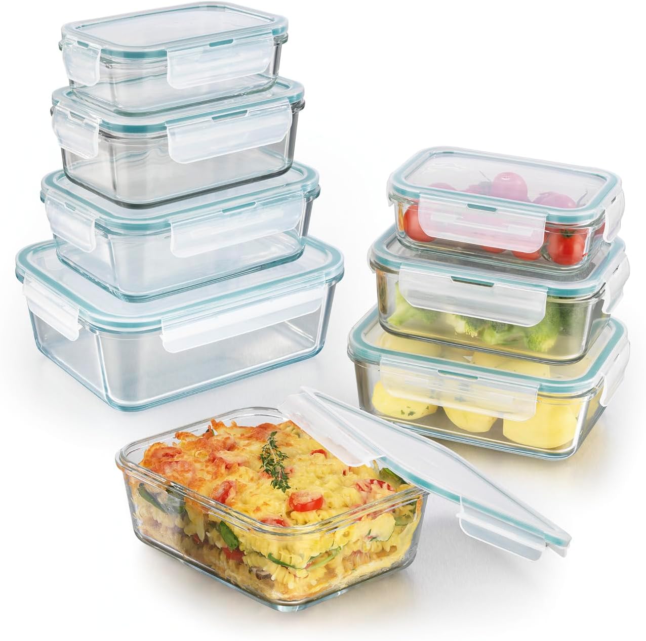 Gourmetmaxx Barattoli Vetro Klick-it Set 8 Pezzi