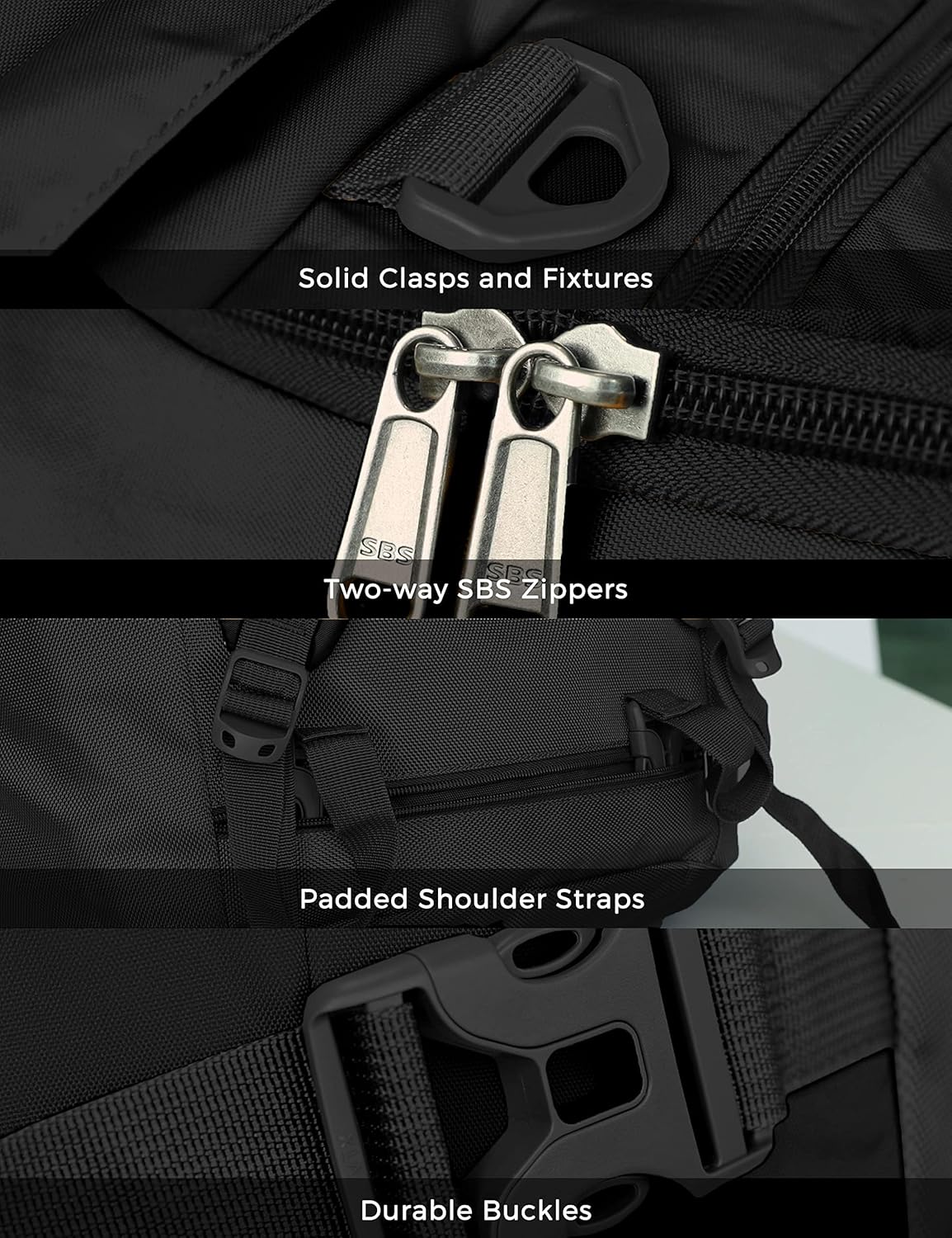 Ubon Borsone da Viaggio 80L Nero - immagine 5