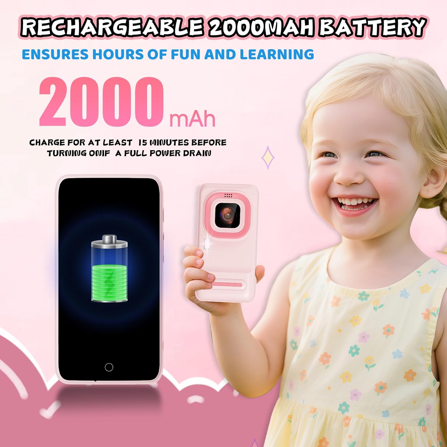 Ashfly Telefono per Bambini 3,97" con Doppia Fotocamera - immagine 6