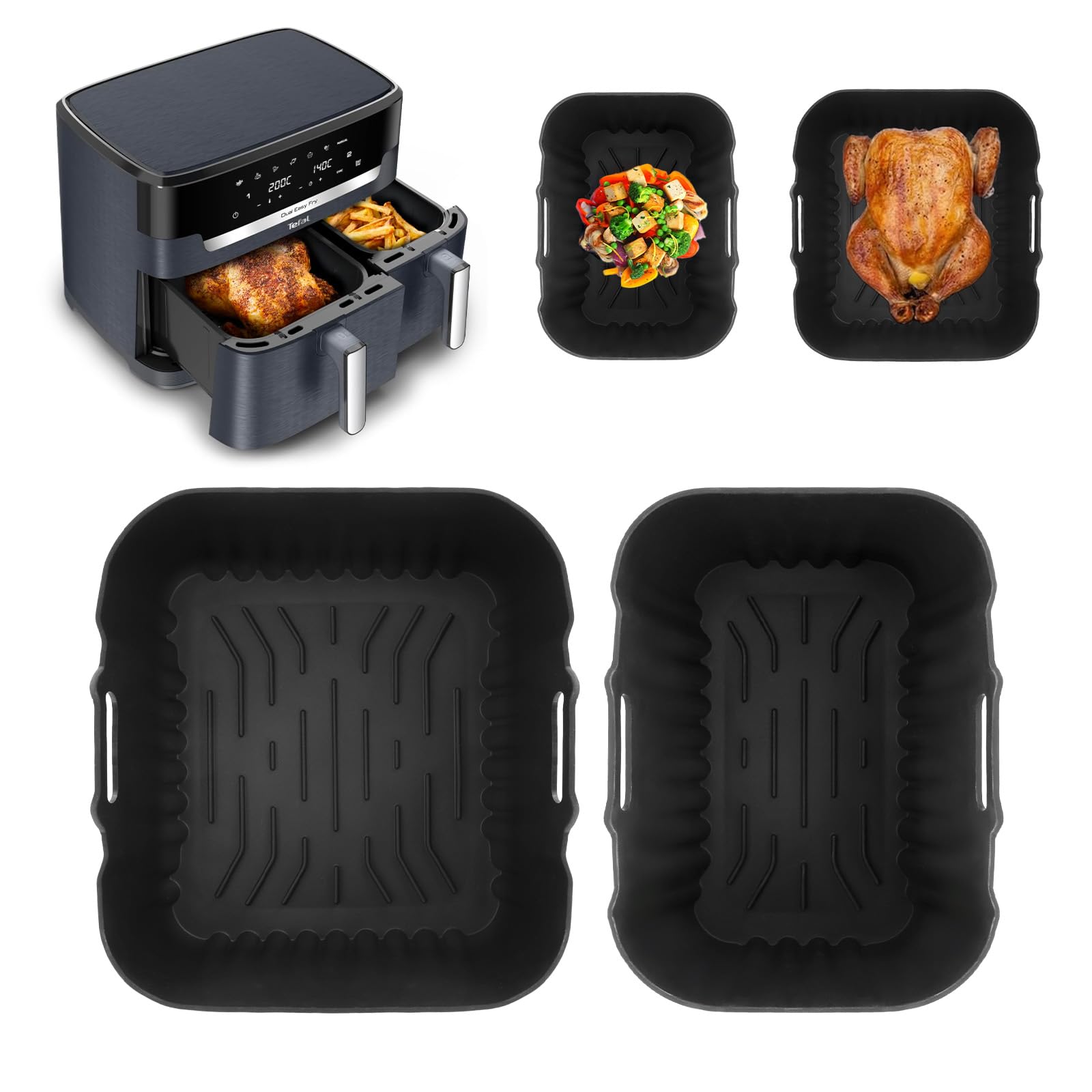 Teglie Silicone per Moulinex XXL Dual Easy Fry 11 Litri