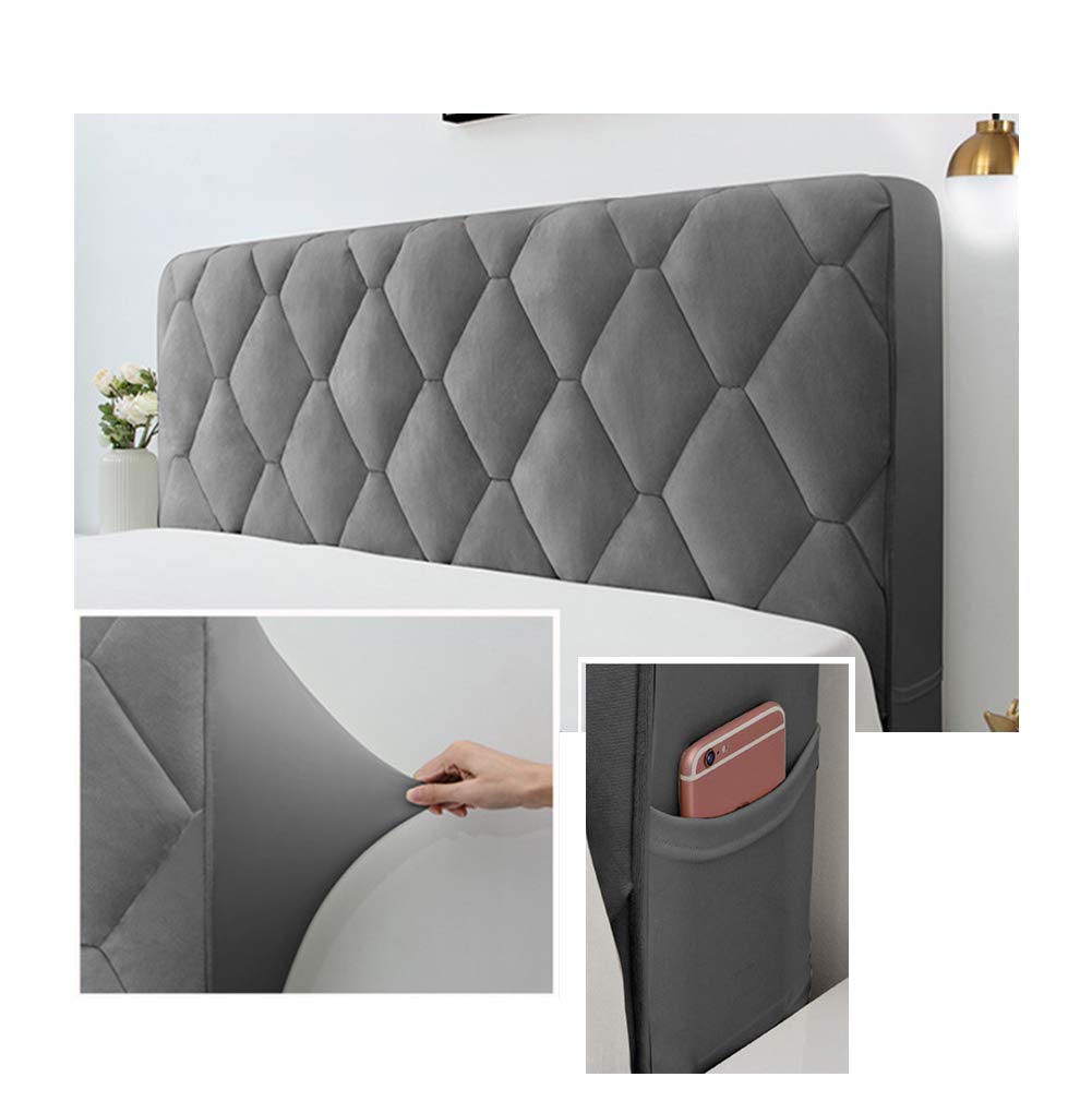 WYJHNL Copertura Testiera Letto Elastica, Grigio 180cm