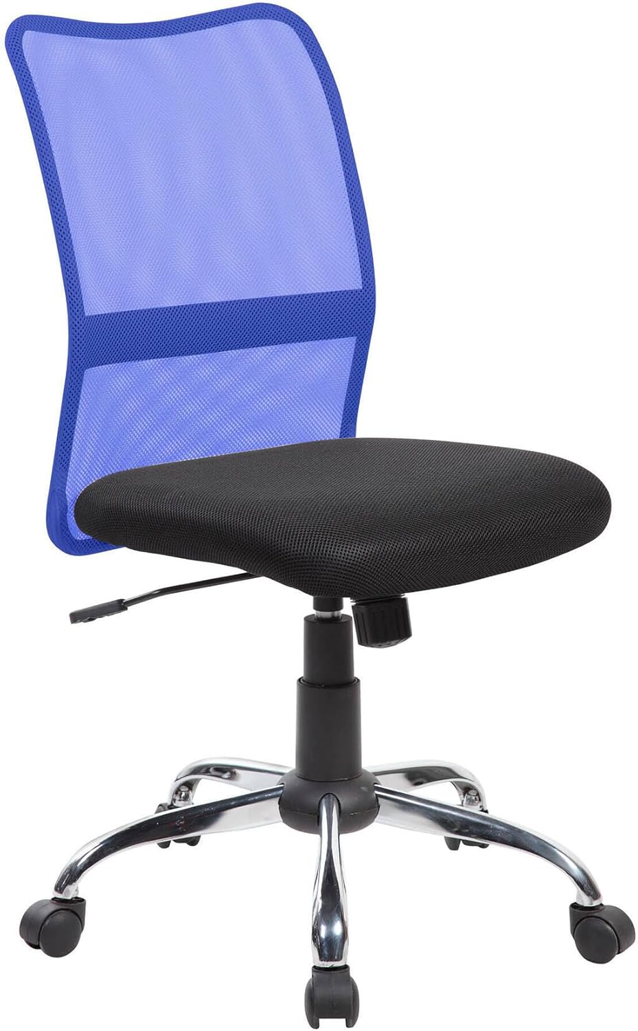 Dmora Sedia da Ufficio Bomaderry, Rete, Nero e Blu - immagine 2