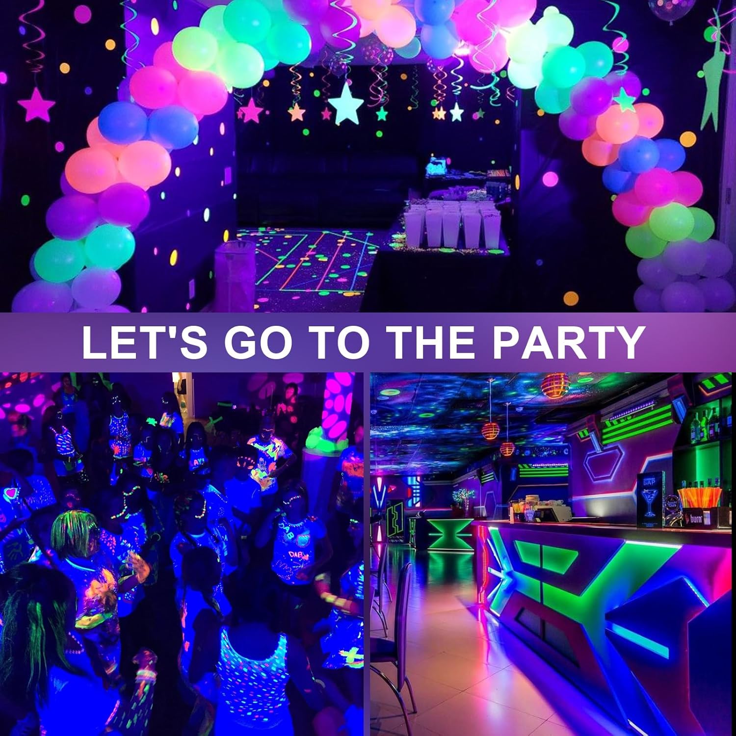 CREATESTAR LED Luce Nera 100W, Faro UV LED IP66 - immagine 2