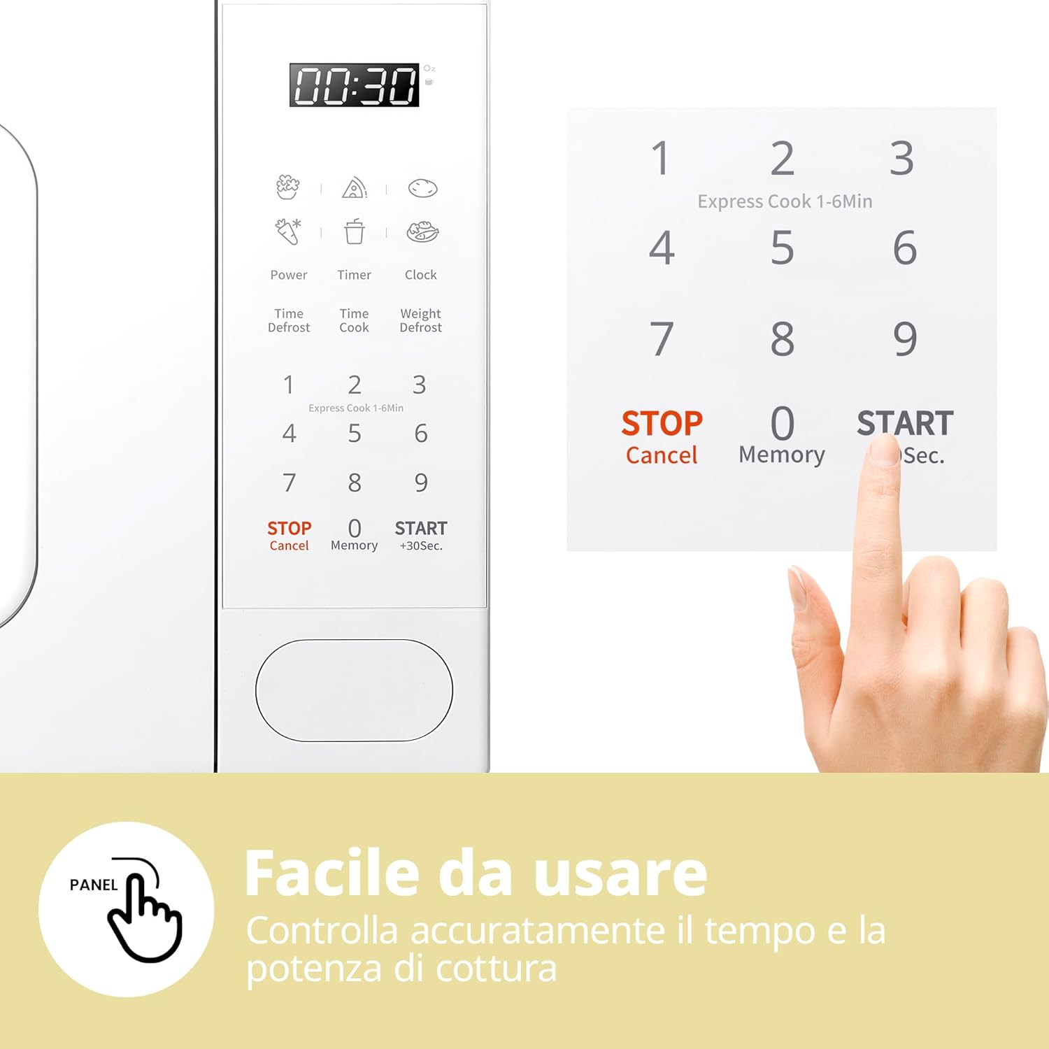 Comfee' Forno a Microonde Digitale 700W 20L, Bianco - immagine 7