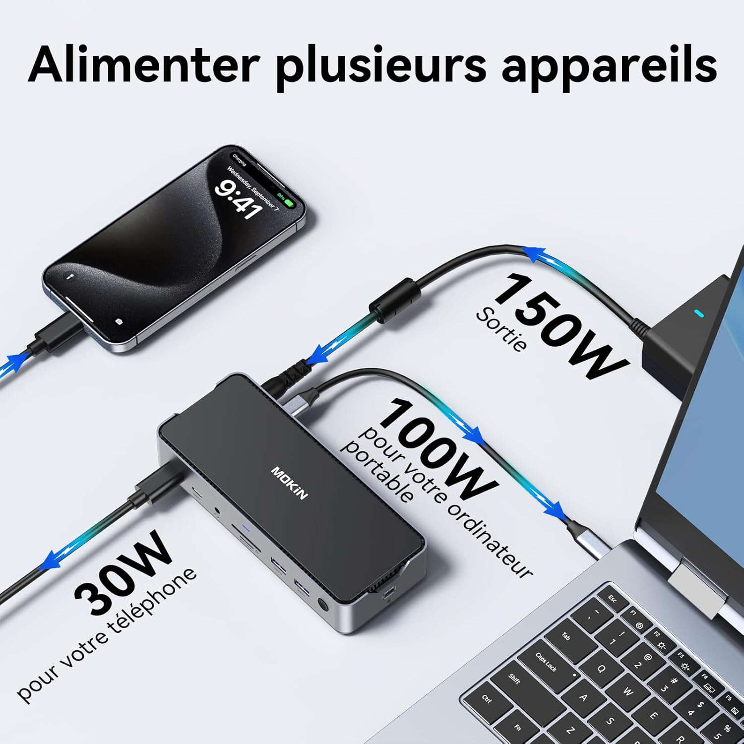 Mokin Docking Station USB C Triplo Schermo 4K@144Hz - immagine 6