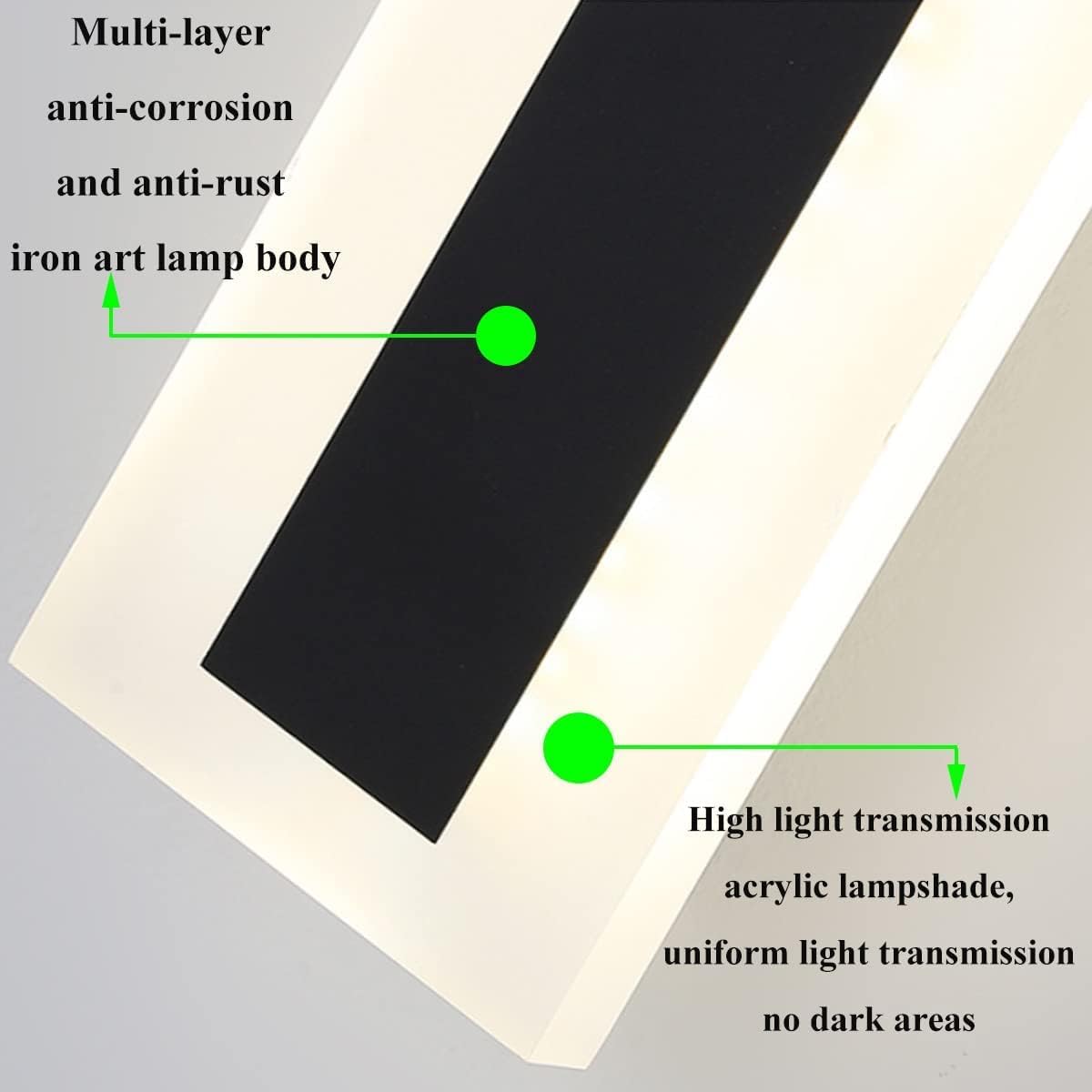 Ztwleed Applique da Esterno Lunga 21W 100CM, Nera - immagine 6