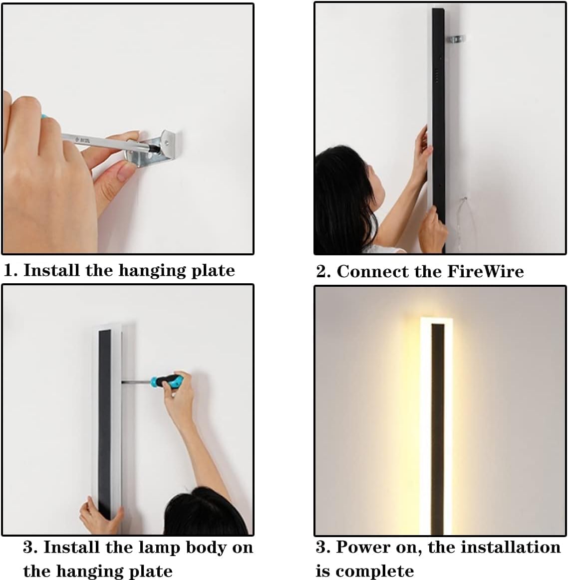 Ztwleed Applique da Esterno Lunga 21W 100CM, Nera - immagine 8