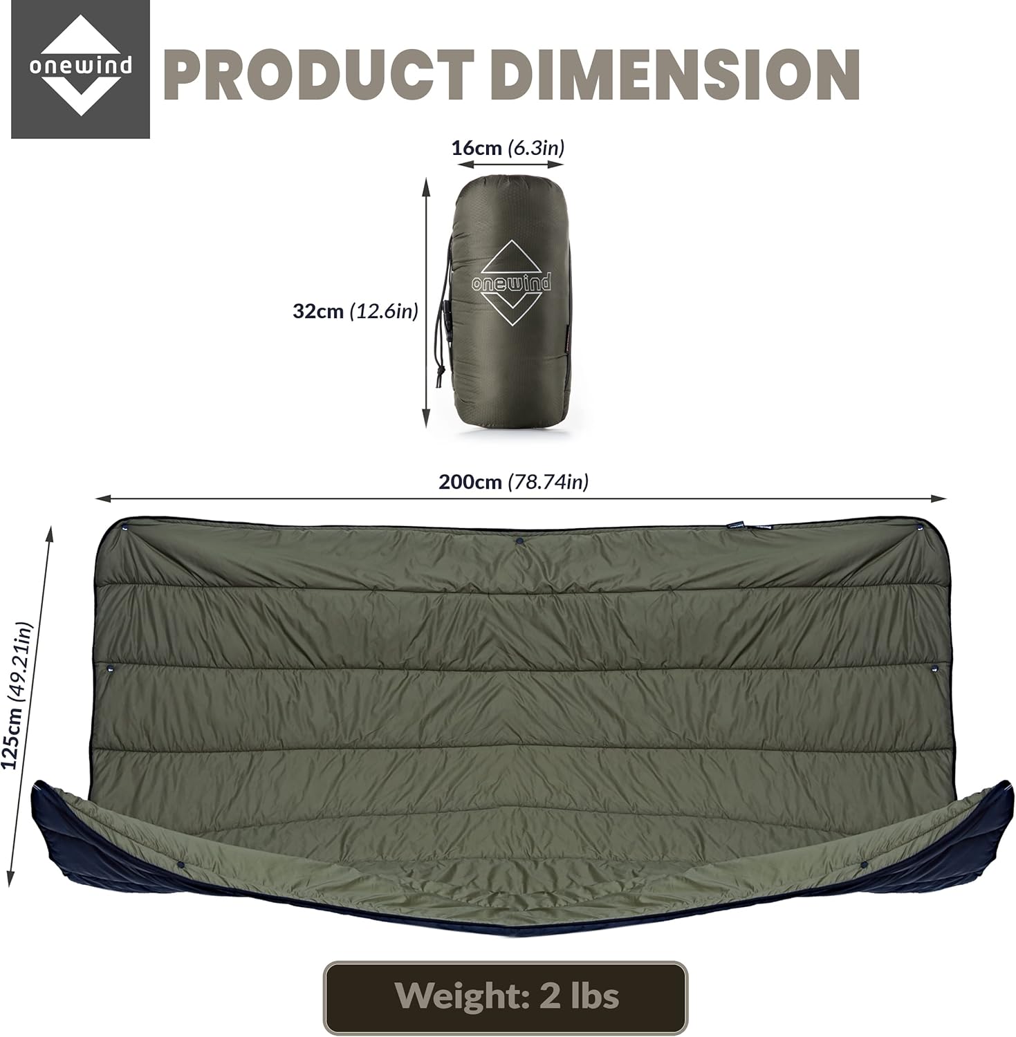 Onewind Coperta da campeggio leggera e pieghevole, Verde OD - immagine 5