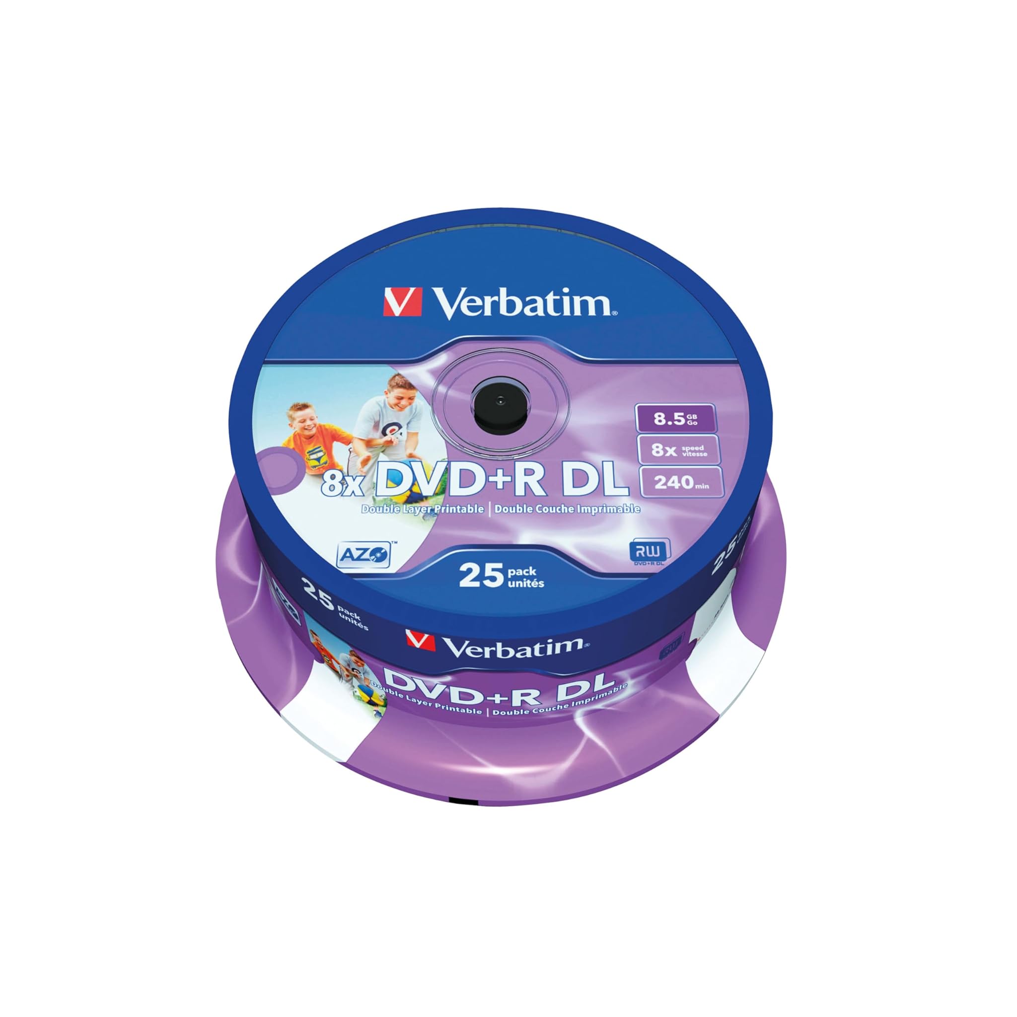 Verbatim DVD+R Double Layer 8x Speed 8,5 GB, stampabili, confezione da 25