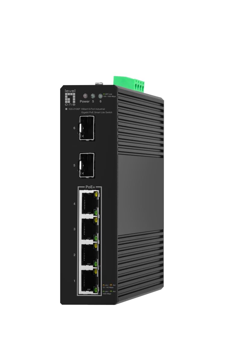 LevelOne IGS-2106P Hilbert Switch Industriale 6 Porte Gigabit