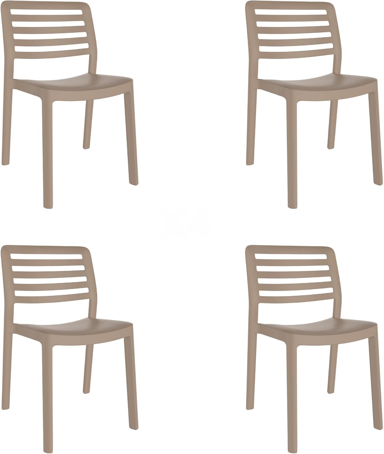 Resol Grupo Wind - Set 4 Sedie in Plastica, Sabbia