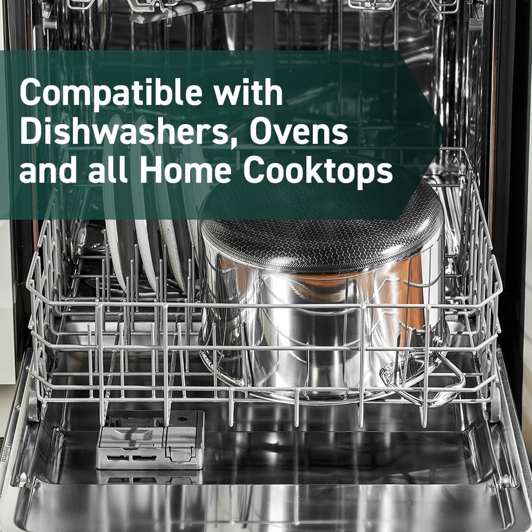 Hexclad Pentola Ibrida Antiaderente 10 Litri con Coperchio - immagine 5