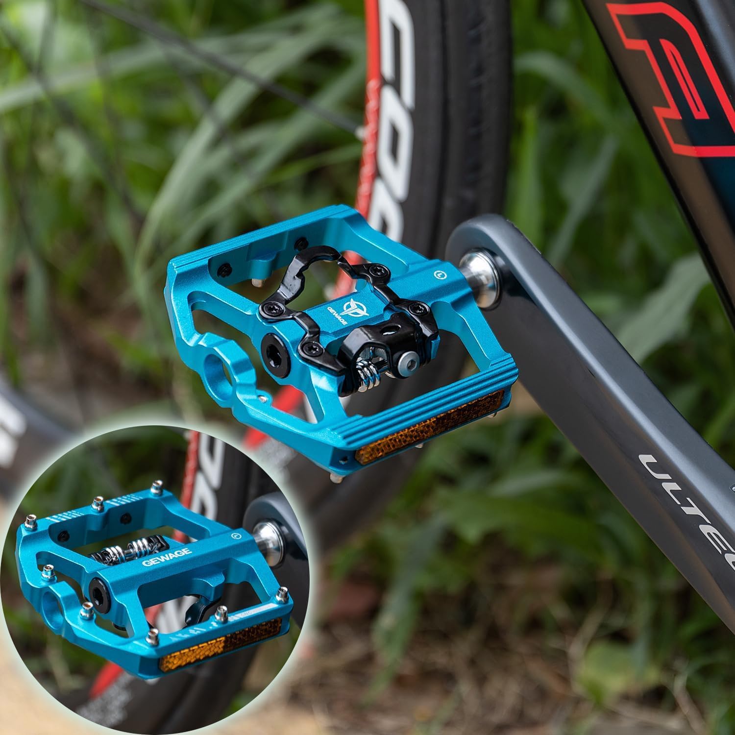 Gewage Pedali Mountain Bike 9/16 Pollici con Riflettore - immagine 5