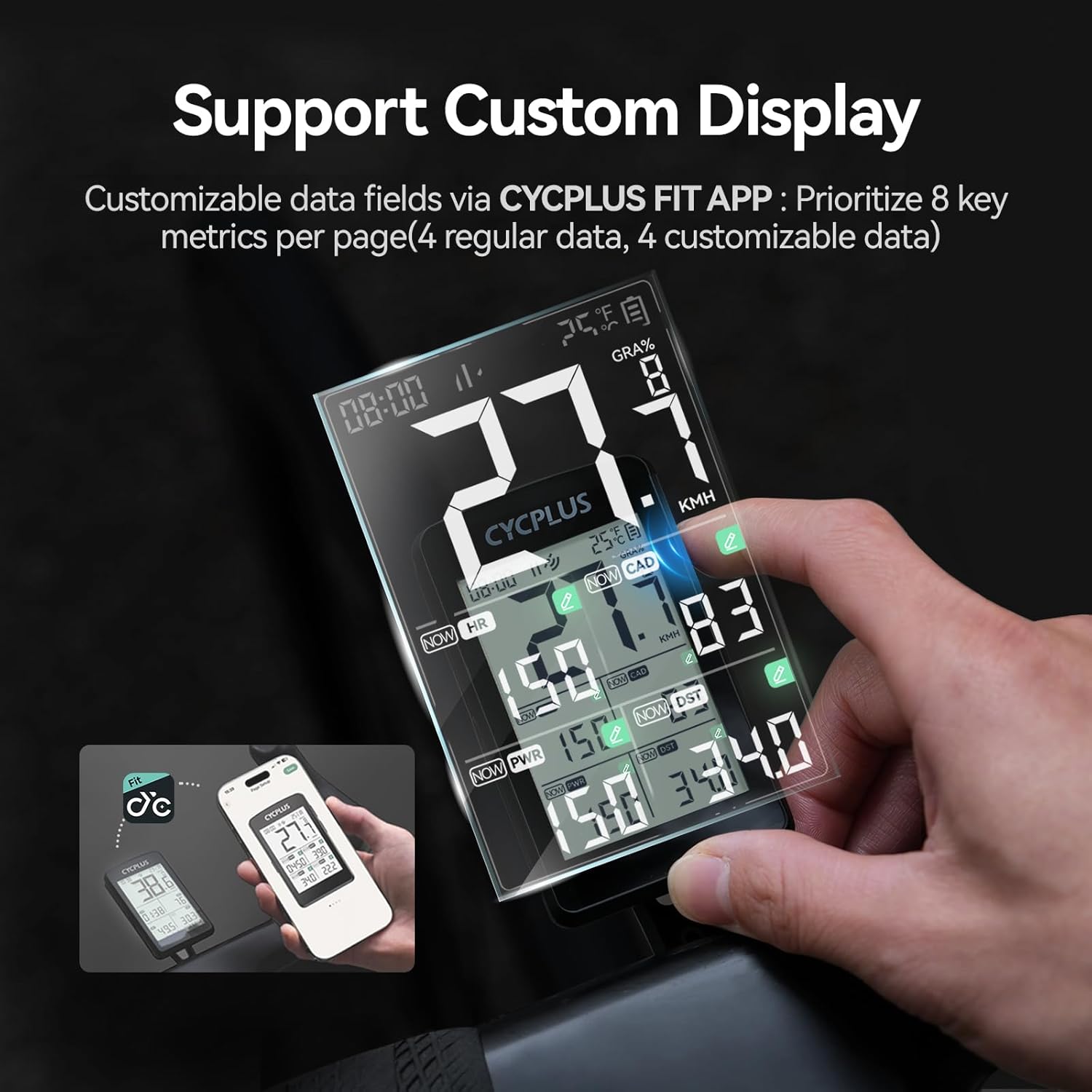 Cycplus Computer Bici GPS Wireless ANT+ Bluetooth - immagine 6