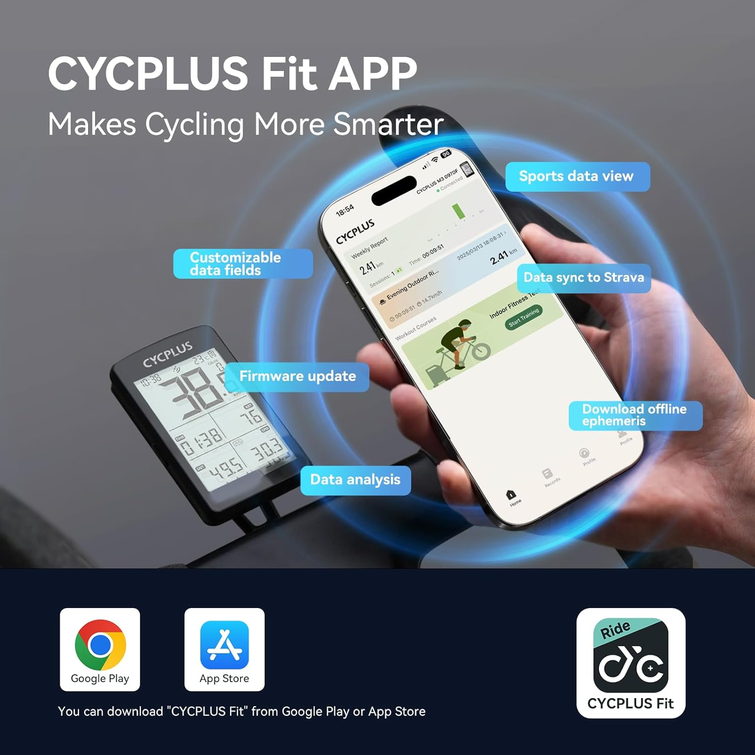 Cycplus Computer Bici GPS Wireless ANT+ Bluetooth - immagine 7