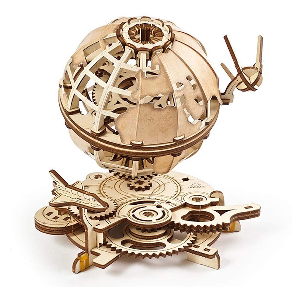 Ugears Globo Puzzle 3D in Legno - Meccanico Rotante