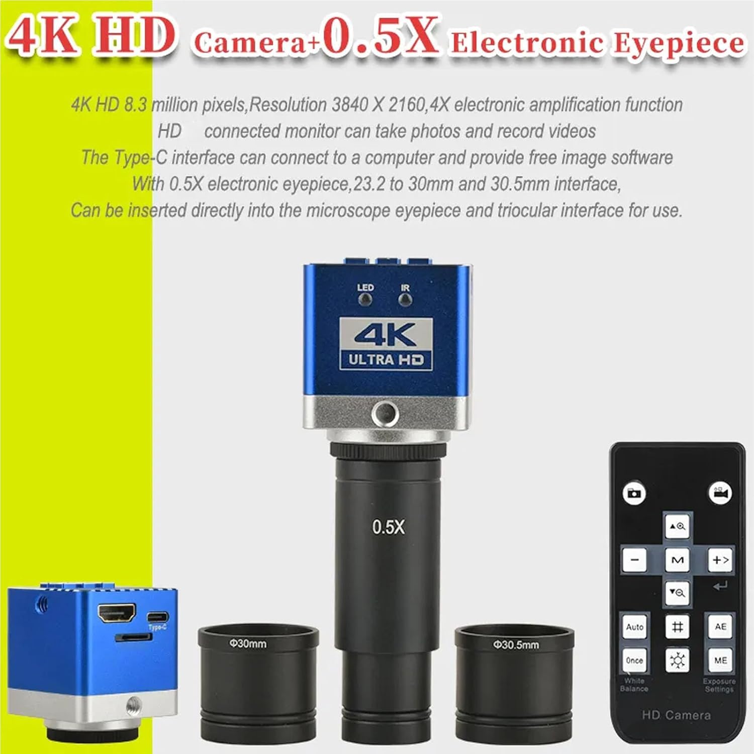 Camera Microscopio Industriale 4K HD 8.3MP - immagine 4