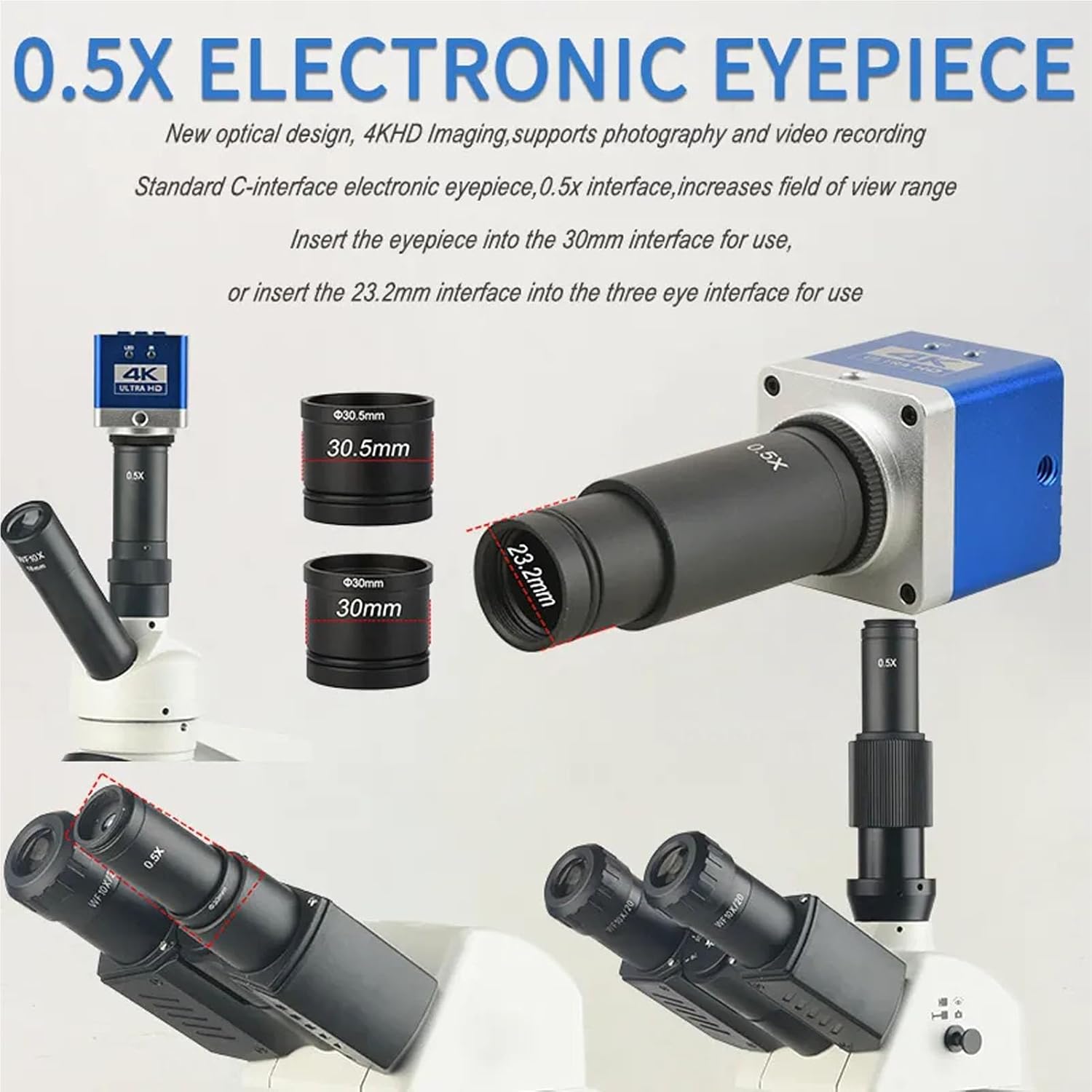 Camera Microscopio Industriale 4K HD 8.3MP - immagine 5